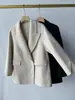 Atmósfera simple y sofisticada ~ Abrigo blazer corto de cachemir de doble cara con solapa de blazer clásica chaqueta de lana