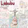 Lindo Par de Bonecos de Acrílico Presente Chaveiro Labubu Transfronteiriço Labubu Elfo Pingente Acessório de Bolsa
