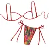 Nuevo Traje de Baño Europeo y Americano Estampado de Dos Piezas Amazon 2027 para Mujer, Bikini Sexy de Playa, Ropa de Baño para Aguas Termales