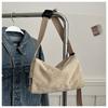 Bolso bandolera de pana de color liso de gran capacidad, novedad de 2024, sencillo y moderno, con colgante informal, para mujer