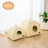 Ninho de gato quente de inverno canil para animais de estimação canil para filhotes iurte casa de gato para sono profundo suprimentos fechados para animais de estimação