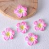 Linda flor de resina de frangipani de verão acessórios diy feitos à mão chaveiro pingente grampo de cabelo patch flor de cinco pétalas