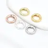 Cor Dourada Real 18K Preserva Cor Banhado a Ouro Redondo Fecho de Mola Argola de Conexão de Ponta de Chaveiro Acessórios para Joias DIY B64