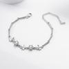 Venta caliente transfronteriza venta directa de fábrica pulsera de la suerte de flor de seis pétalos hoja de bambú joyería de mano de imitación de plata de alta textura para mujer