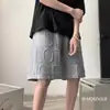 Pantalones cortos de moda para hombre de verano, tejido gofrado personalizado a la moda, pantalones cortos rectos holgados de color liso, estilo de celebridad de internet