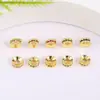 Cor de ouro 18k espaçador de roda de contas que retém a cor micro cravejado zircônia cobre espaçador de conta de perfuração redonda pulseira DIY feita à mão com contas