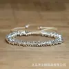 Pulsera de Hierro Plateado con Piedras de Hiel Gallstone de Estilo Geométrico Forma Irregular Tejida Ajustable Joyería Sencilla para el Día a Día