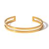 Design silencioso senso de alto nível novo ouro 18k aço inoxidável liso oco pulseira de linha dupla camada joias que não desbotam