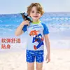 Roupa de Banho Infantil Disney Conjunto de Duas Peças Manga Longa para Meninos Conjunto de Moda Praia para Meninos Venda por Atacado