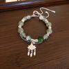 Livro Vermelho Estilo Explosivo Estilo Nacional Gato Lúcido Pulseira de Contas Garra de Gato Queimada em Carvão Imitação Jade Branco Bodhi Luxo Leve para Estudantes de Nicho