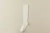 Calcetines largos de algodón de punto doble estilo JK japonés y coreano, color negro y blanco liso, moldeadores de compresión para adelgazar y alargar la figura