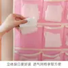 Bolsa colgante para almacenamiento de ropa interior bolsa de almacenamiento para calcetines montada en la pared del hogar bolsa colgante de almacenamiento de doble cara para sujetadores de ropa interior de armario