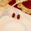 Pendientes colgantes de plata con forma de perla roja de Ankora y aceite de amor, otoño e invierno, estilo francés, retro, ligeros, de lujo, vintage.