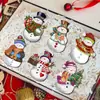 Decoraciones de Muñeco de Nieve de Madera Navideño de Nuevo Producto Transfronterizo Decoraciones de Letrero Colgante de Muñeco de Nieve de Madera Navideño