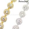 Para-choque Galvanizado 3D Dourado Prateado Círculo Solar Corrente de Diamantes Acessórios de Decoração para Vestido de Noiva Corrente de Strass para Cinto