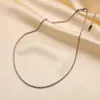 Explosiones de AliExpress cadena de eslabones retorcidos de acero inoxidable collar para mujer joyería oro 18K titanio acero titanio cuentas cadena para clavícula cuello venta al por mayor