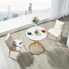 Mesa de comedor con placa de roca nórdica para exteriores, balcón, hogar, salón de ocio, bar, mesa redonda ligera de lujo y silla, mesa de centro para apartamento pequeño