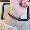 Pulsera Púrpura Estilo Chino Vintage con Sándalo Hilo Dorado y Exquisita Piedra Ojo de Gato, Joyería de Cuentas Multicapa para Mujer