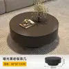 Mesa de centro minimalista de pizarra de lujo ligero italiano Mesa de té de vidrio para sala de estar de apartamento pequeño moderno Mesa de té de vidrio para el hogar Combinación de mesa de centro redonda grande y pequeña