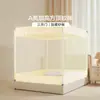 Mosquitero Fuanan con Techo Cuadrado y Tres Puertas para Verano, Adecuado para Dormitorios de Estudiantes, Uso Doméstico, con Soporte Anticaídas, Mosquitero Fijo y Plegable
