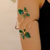 Moda Transfronteiriça Europeia e Americana Nova Pulseira Borboleta Exagerada Vazada Flor de Metal Anel de Braço com Diamante Pulseira de Abertura Anel de Braço