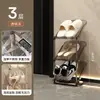 Zapatero multicapa para apartamentos de alquiler, ahorra espacio, organizador de zapatos simple detrás de la puerta, estante de almacenamiento para dormitorio, zapatero inclinado de lujo ligero