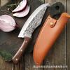 Faca de descascar para abate de forjamento, faca multifuncional para descascar, segmentação para matar peixes, barraca de carne, faca comercial para carne, asa de frango, faca com gancho de madeira