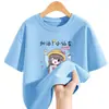 2319 # 2025 Novo Estilo Verão Camisetas para Meninas Manga Curta Algodão Puro Roupas de Verão para Bebês Meninas Tops Soltos Gola Redonda