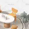 Escritório de Vendas Mesa e Cadeira Infantil Combinação Piso Elevado Shopping Center Área de Brincar Sala de Aula Educação Infantil Mesa de Artesanato Retangular