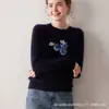 Cárdigan de Punto Jacquard 100% Cachemira de Cuello Redondo de Gama Alta para Mujer, Estilo Corto de Moda, Nuevas Llegadas Otoño/Invierno 2026, Capa Base