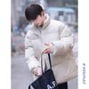 Abrigo tipo pan de color puro de talla grande para hombre 2024 Invierno Suelto y versátil Engrosado Talla grande Cálido Pareja Estilo Hong Kong Ropa de algodón para hombre