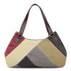 Bolso de Hombro Bolso de Mujer 2025 Nuevo Trendy Versátil Simple Moda K-Style Gran Capacidad Costuras Color Contrastante Bolso de Lona