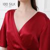 Saia Nova Transfronteiriça 100% Seda de Amoreira, Saia Bainha Larga de Seda de Alta Qualidade Folha de Lótus, Vestido de Seda Feminino com Modelagem Emagrecedora na Cintura