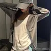 Chaqueta Cárdigan Rosa de Seda de Hielo con Protección Solar para Mujer, Camisa de Verano Delgada de Corte Holgado Adelgazante para Aire Acondicionado, Top Transpirable de Manga Larga con Cuello en V