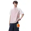 Camiseta de manga corta con media cremallera para hombre, que absorbe la humedad, de secado rápido, antibacteriana, corte holgado, diseño de bloques de color, tacto fresco para parejas, protección solar, manga corta