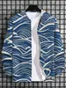 Amazon 2025 Nueva Sudadera con Cuello Alto para Hombre Chaqueta de Béisbol Chaqueta de Moda Estampada Estilo de Comercio Exterior Transfronterizo