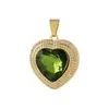 Colar com Pingente de Gota d'Água Coração de Pêssego Pedra Preciosa Zircônia Estilo Europeu e Americano Distrito de Lu Luxo Acessível Joias de Moda Feminina