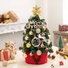 Árvore de Natal flocado terno rosa enfeites de Natal para mesa presente decoração de Árvore de Natal mini Árvore de Natal