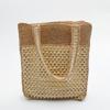 Verano nueva bolsa de ganchillo Z nueva A bolsa de mujer color contrastante tejida a mano bolsa de compras tote de hombro bolsa de paja