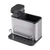 Estante de Almacenamiento de Acero Inoxidable, Soporte para Palillos de Acero Inoxidable, Jaula Dividida para Palillos, Soporte para Cubiertos con Cabezal de Bomba de Gel Antibacterial, Estante de Almacenamiento para Utensilios de Cocina
