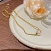 Joyería Transfronteriza Europea y Americana Moda Exquisito Colgante Nicho Cadena Clavícula No se Desvanece Oro 18K Acero Titanio Accesorios Collar Mujer