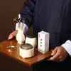Conjunto de incensário de porcelana branca de alta qualidade para uso doméstico, incensário à prova de fogo, ferramenta para incenso, cinzeiro para incenso, caixa de presente para aromaterapia, atacado