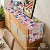 Nuevo Camino de Mesa del Día de la Independencia Transfronterizo, Gnomo con Bandera Nacional Decoración Floral para Mesa de Cocina, Venta Directa del Fabricante, Camino de Mesa de Lino