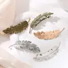 Estilo europeu e americano clipe de mola de liga metálica em forma de pena clip de cabelo moda retrô clip para parte de trás da cabeça acessórios de cabelo femininos clip de metal