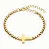 Joias Transfronteiriças Europeias e Americanas, Pulseira de Corrente Cruzada de Aço Inoxidável da Moda, Joias Estilo Punk Hip-Hop para Homens e Mulheres