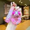 Internet Red Oil Sugar Bean Cão de Orelha Grande Cão Parchia Chaveiro Despertador Pingente de Areia Líquida Exquisito Pingente de Pequeno Presente