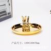 Artesanías de Cerámica Dorada Galvanizada Nórdica Regalo Joyería Disco Anillo Reloj Plato de Almacenamiento para el Hogar Adornos de Animales Ciervo Dorado