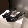 Sandalias de Tacón Grueso de Cristal de Tacón Alto Transparentes de Moda Sandalias de Persona Perezosa para Exteriores 2026 Verano Nuevas Cuadradas Francesas Casuales