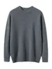 Suéter de cashmere 100% puro com ponto grosso de 7 pontos para homens, suéter de gola alta, peça básica de malha clássica versátil de manga comprida, outono/inverno 25