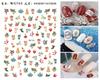 Novos adesivos de unhas de Natal Flocos de neve de inverno Papai Noel Adesivos de unhas de Natal WG747-771